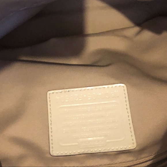 Coach Signature Stripe Khaki Fabric with Leather Trim Tote - Picture 9 of 11